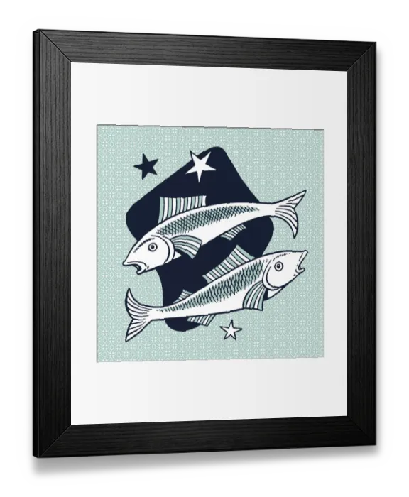 Framed Print : Pisces Symbol Framed Print : Pisces Symbol