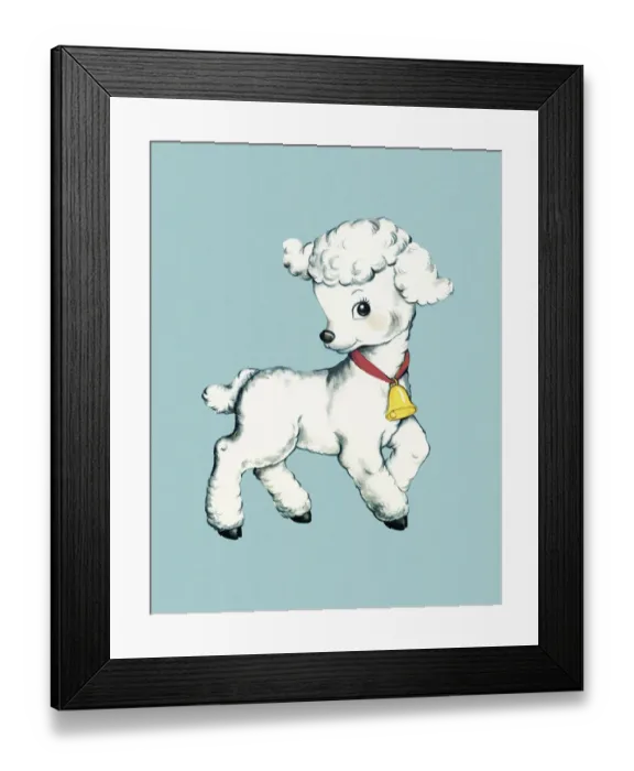 Framed Print : Lamb Wearing Bell Framed Print : Lamb Wearing Bell