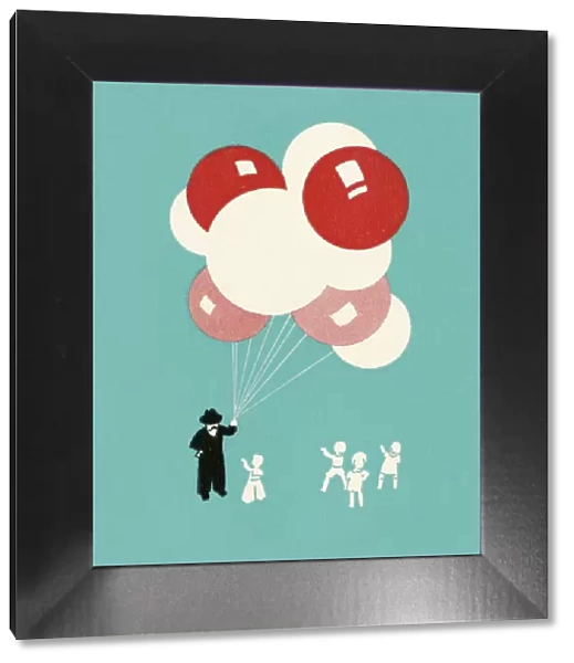 Children and Man with Balloons