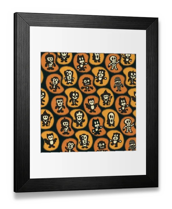 Framed Print : Halloween Pattern