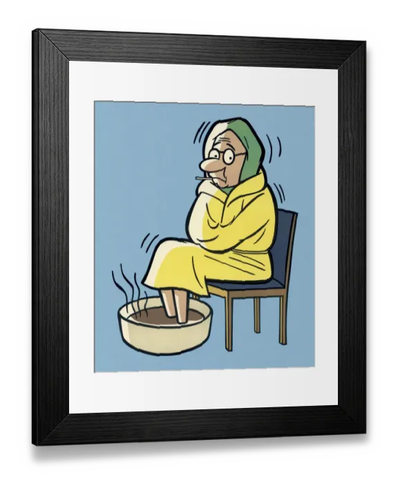 Framed Print : Sick Man Soaking His Feet Framed Print : Sick Man Soaking His Feet