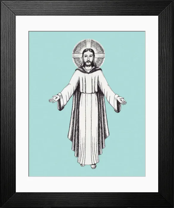 Framed Print : Jesus With Halo Framed Print : Jesus With Halo