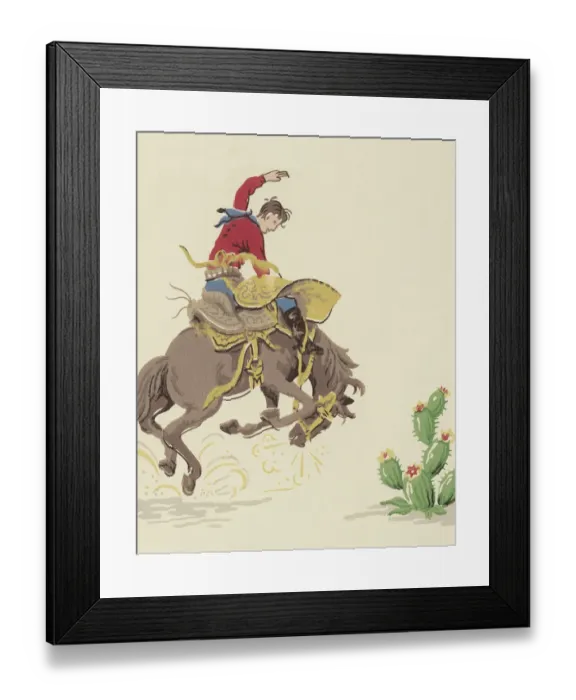 Framed Print : Cowboy on Horse Framed Print : Cowboy on Horse