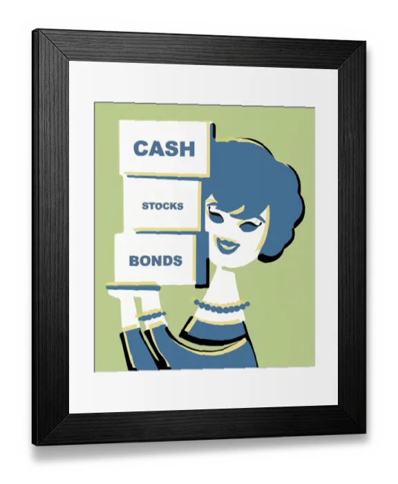 Framed Print : Woman Holding Investments Framed Print : Woman Holding Investments