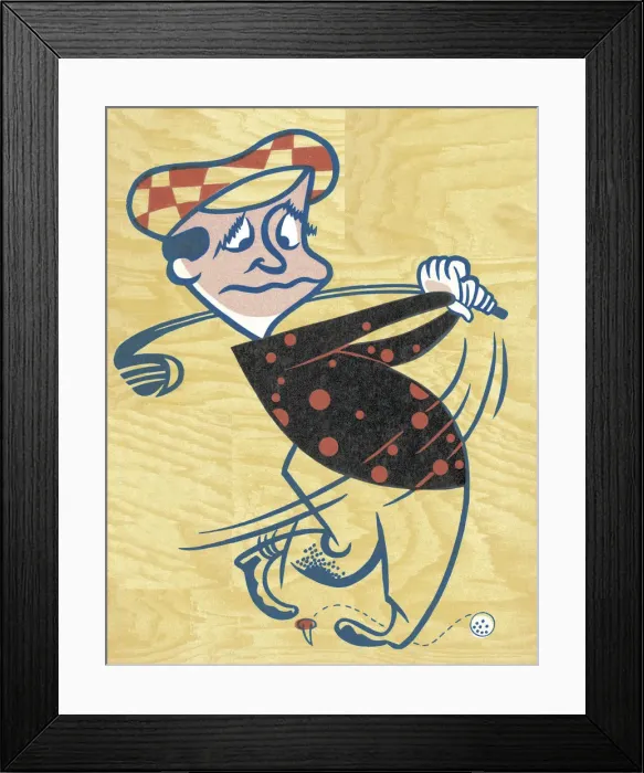 Framed Print : Man Swinging a Golf Club Framed Print : Man Swinging a Golf Club