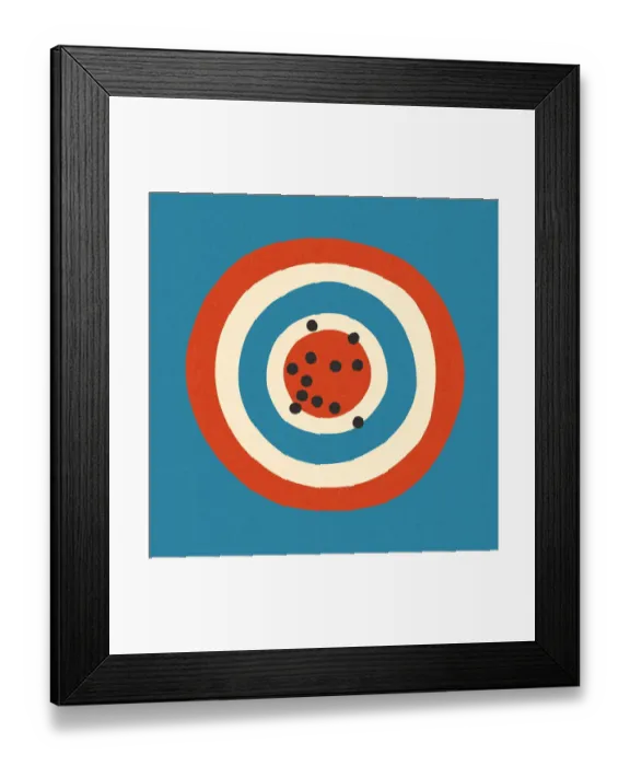 Framed Print : Target with Bullet Holes