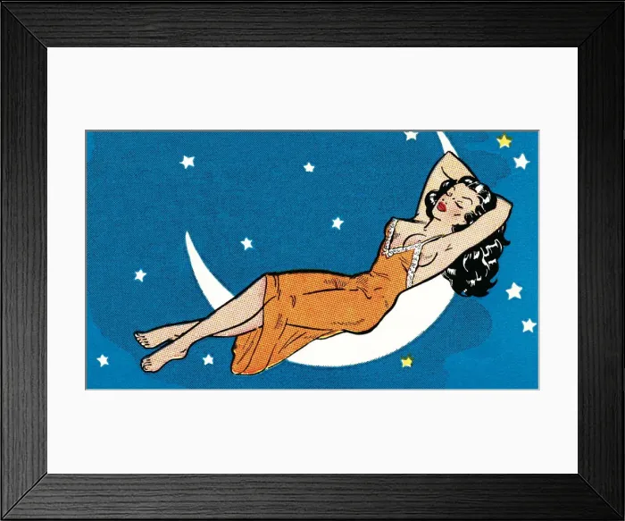 Framed Print : Sleeping woman on the moon Framed Print : Sleeping woman on the moon