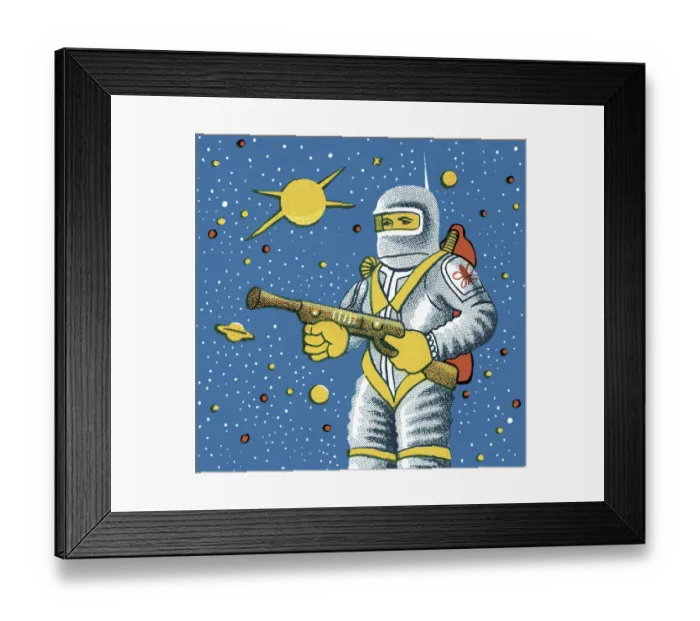 Framed Print : Astronaut with a Gun Framed Print : Astronaut with a Gun