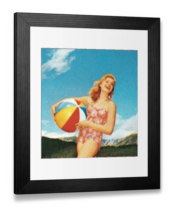 Framed Print : Woman with beach ball Framed Print : Woman with beach ball
