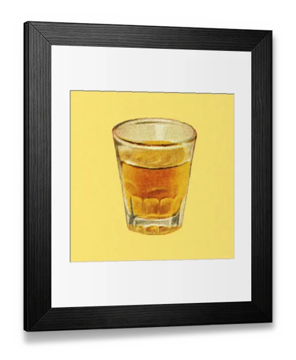 Framed Print : Shot Glass of Liquor