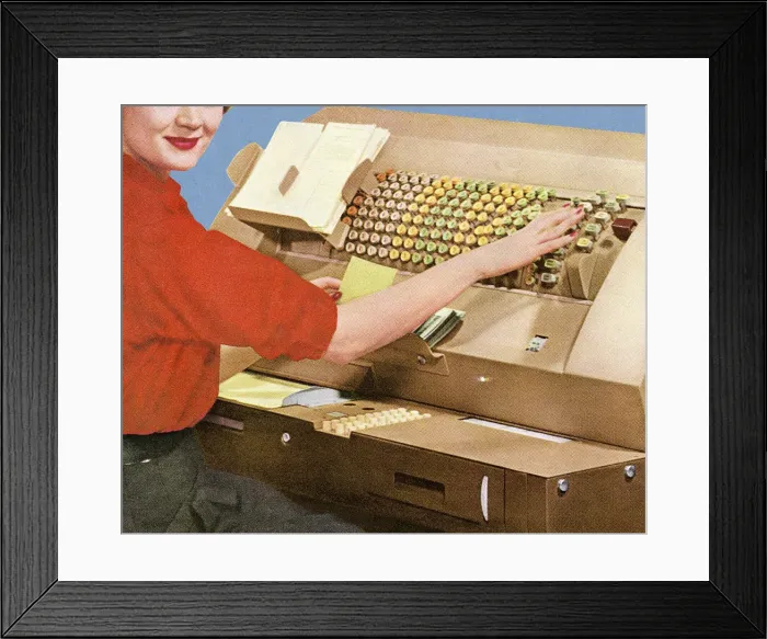 Framed Print : Woman Using Office Equipment Framed Print : Woman Using Office Equipment