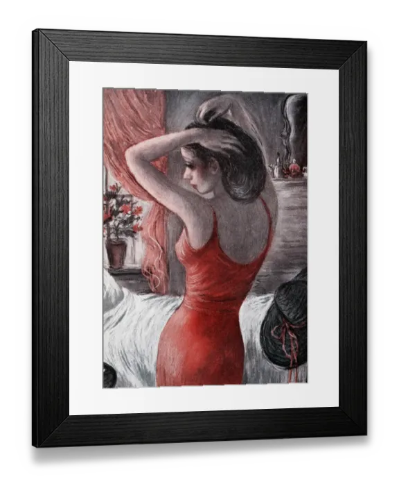 Framed Print : Sexy Woman in A Red Dress Framed Print : Sexy Woman in A Red Dress