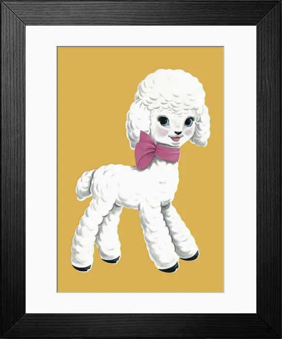 Framed Print : Lamb Wearing Pink Bow Framed Print : Lamb Wearing Pink Bow