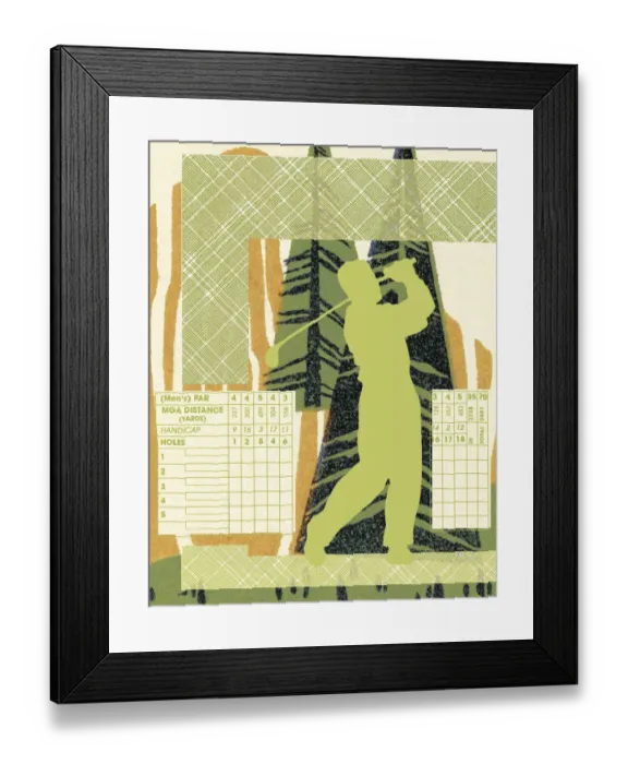 Framed Print : Man Swinging a Golf Club Framed Print : Man Swinging a Golf Club