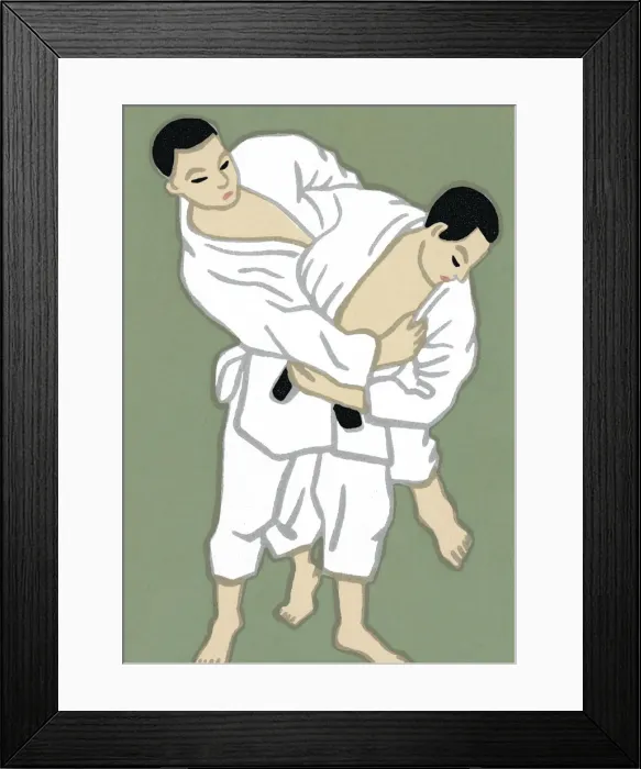 Framed Print : Two Men Practicing Karate Framed Print : Two Men Practicing Karate