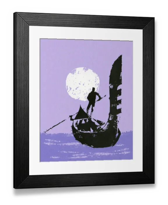 Framed Print : Man Steering Gondola Framed Print : Man Steering Gondola