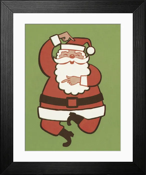 Framed Print : Dancing Santa Framed Print : Dancing Santa