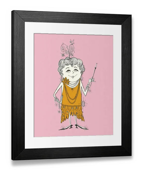 Framed Print : Older Flapper Lady Framed Print : Older Flapper Lady
