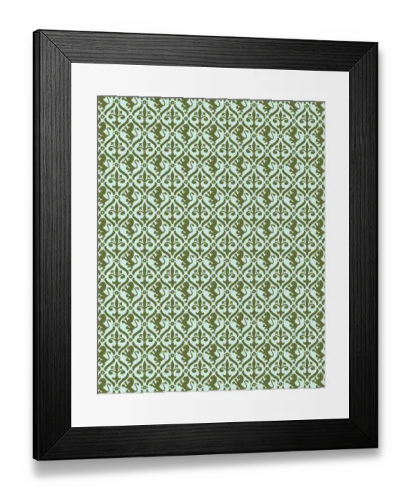 Framed Print : Rampant Lion and Fleur de Lis Pattern Framed Print : Rampant Lion and Fleur de Lis Pattern
