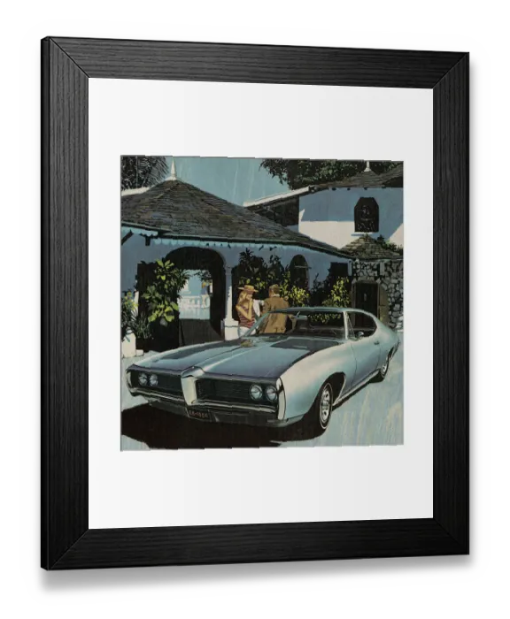 Framed Print : Vintage Blue Car Framed Print : Vintage Blue Car