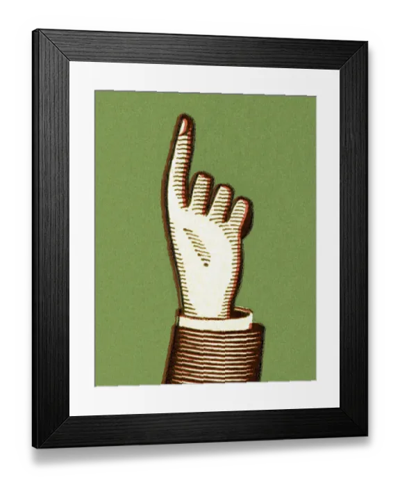 Framed Print : Hand Pointing Up Framed Print : Hand Pointing Up