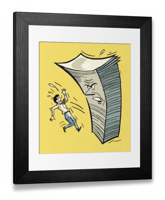 Framed Print : Angry Stack of Papers
