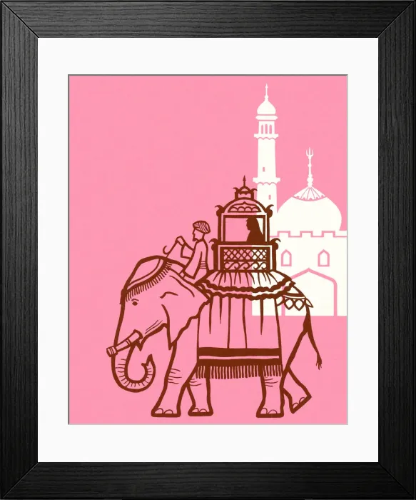 Framed Print : Elephant and Mosque Framed Print : Elephant and Mosque