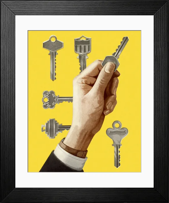 Framed Print : Hand and Variety of Keys Framed Print : Hand and Variety of Keys
