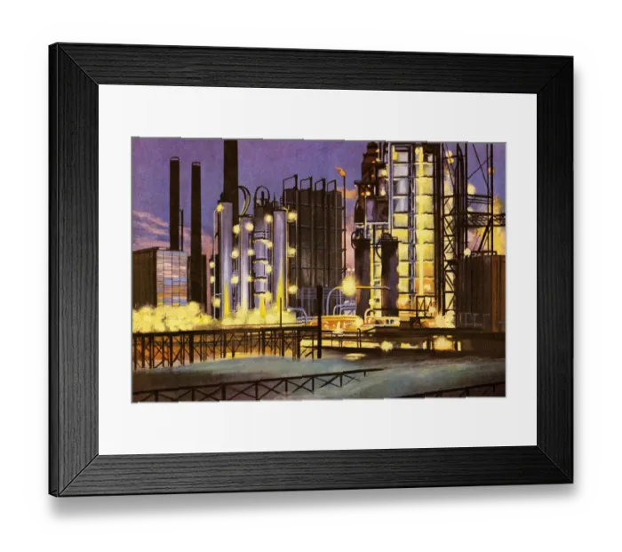 Framed Print : Oil Refinery Framed Print : Oil Refinery