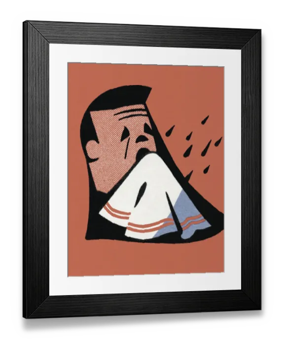 Framed Print : Man with a Cold Framed Print : Man with a Cold