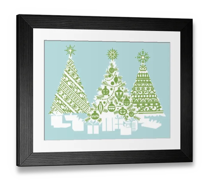 Framed Print : Three Christmas Trees Framed Print : Three Christmas Trees
