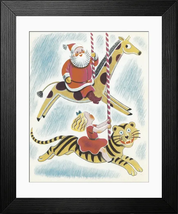 Framed Print : Santa on Carousel