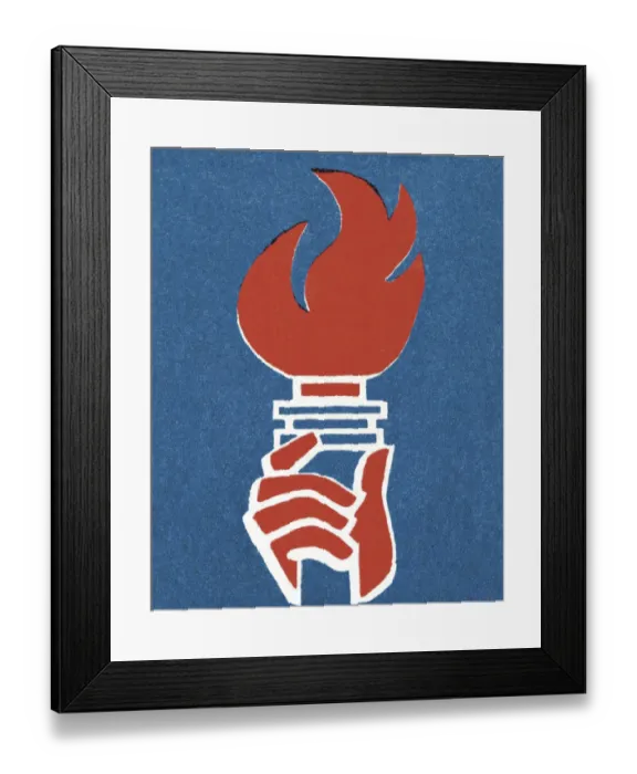 Framed Print : Hand Holding a Burning Torch Framed Print : Hand Holding a Burning Torch