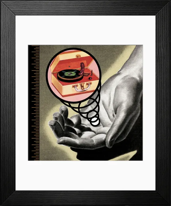 Framed Print : Hand and Record Player Framed Print : Hand and Record Player