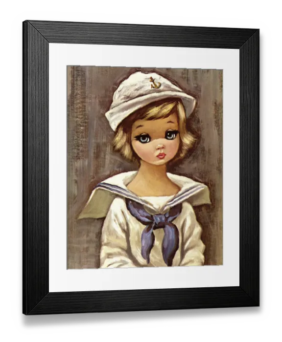 Framed Print : Girl Wearing a Sailor Outfit Framed Print : Girl Wearing a Sailor Outfit