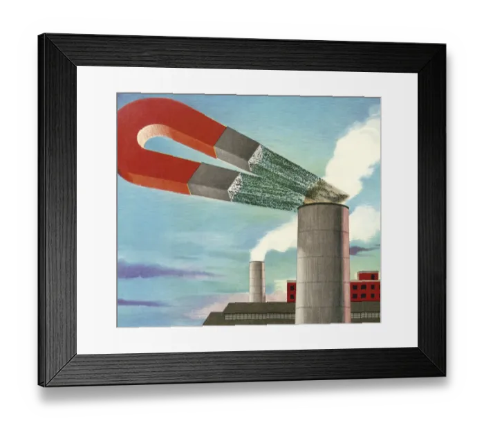 Framed Print : Huge Magnet and a Factory Framed Print : Huge Magnet and a Factory