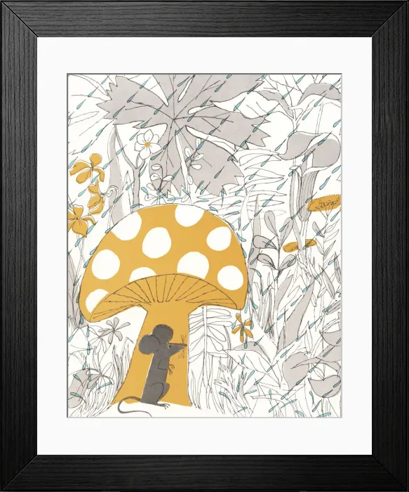 Framed Print : Mouse Hiding Under Mushroom Framed Print : Mouse Hiding Under Mushroom