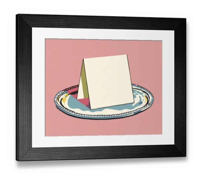 Framed Print : Place Card on a Tray Framed Print : Place Card on a Tray