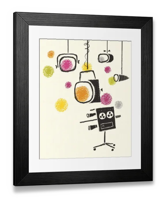 Framed Print : Television Camera and Lights Framed Print : Television Camera and Lights