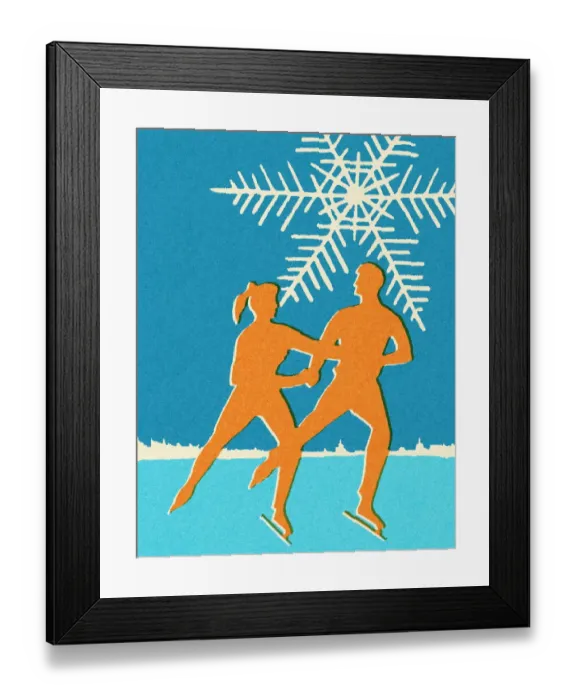 Framed Print : Couple Ice Skating