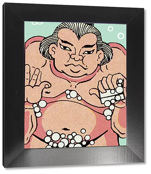 Sudsy sumo wrestler