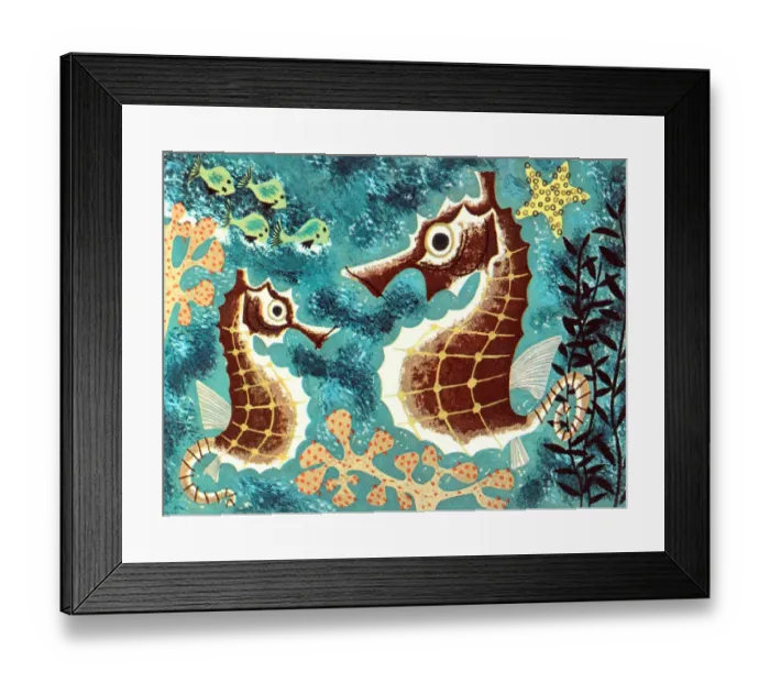 Framed Print : Seahorses in an Aquarium Framed Print : Seahorses in an Aquarium