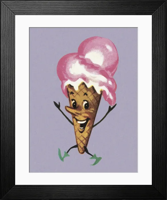 Framed Print : Dancing Ice Cream Cone Framed Print : Dancing Ice Cream Cone