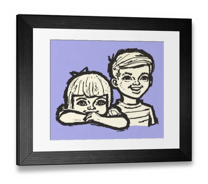 Framed Print : Faces of Two Children Framed Print : Faces of Two Children