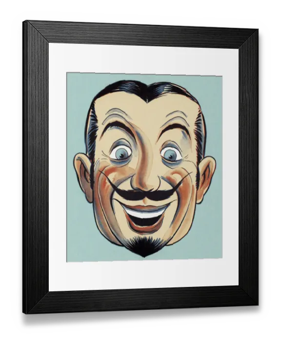 Framed Print : Smiling Mustache Man Framed Print : Smiling Mustache Man