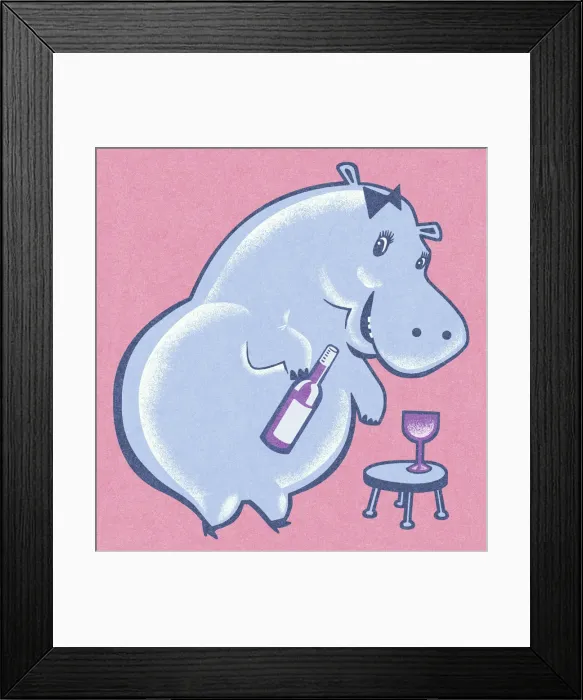 Framed Print : Blue Hippo Framed Print : Blue Hippo