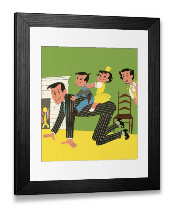 Framed Print : Happy Family Playing Framed Print : Happy Family Playing
