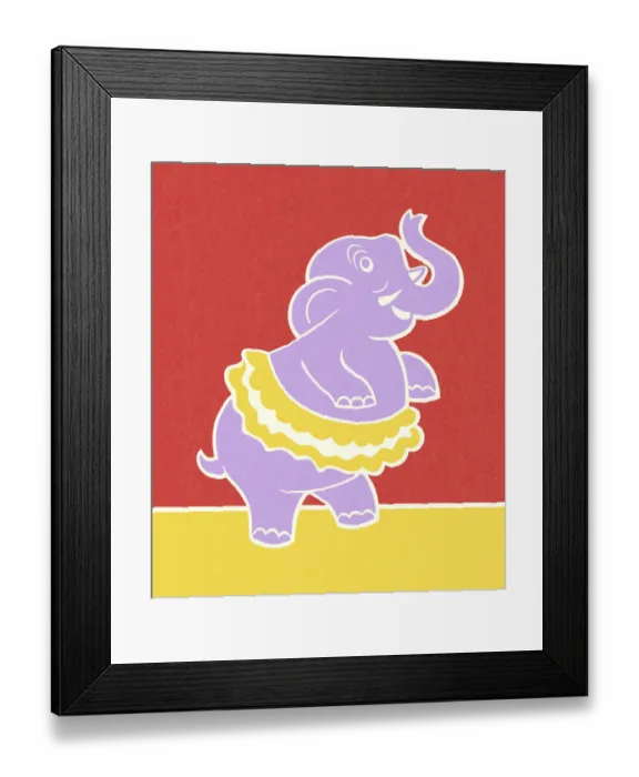 Framed Print : Circus Elephant Wearing a Tutu Framed Print : Circus Elephant Wearing a Tutu