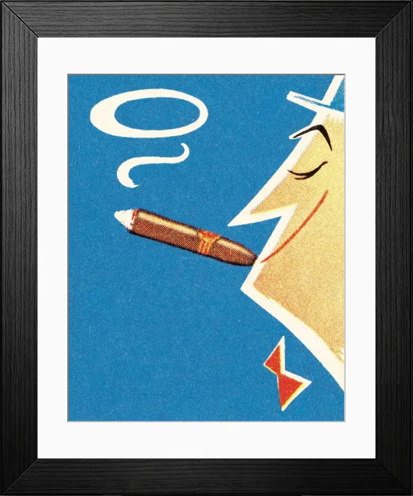 Framed Print : Man smoking cigar Framed Print : Man smoking cigar