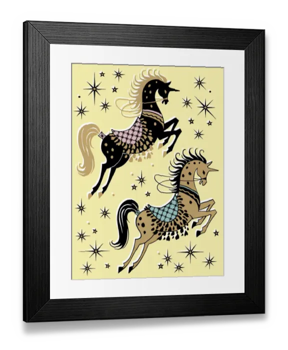 Framed Print : Two Horses Performing Framed Print : Two Horses Performing